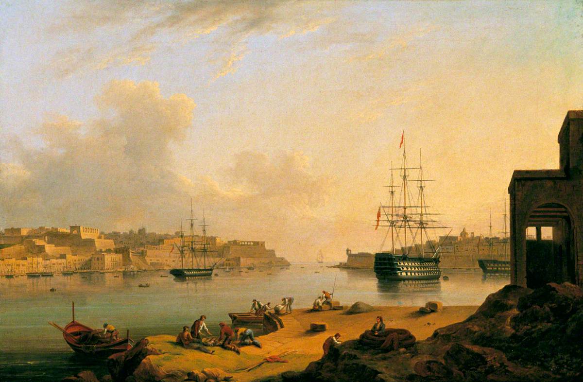 The 'Princess Charlotte' in Malta Harbour
