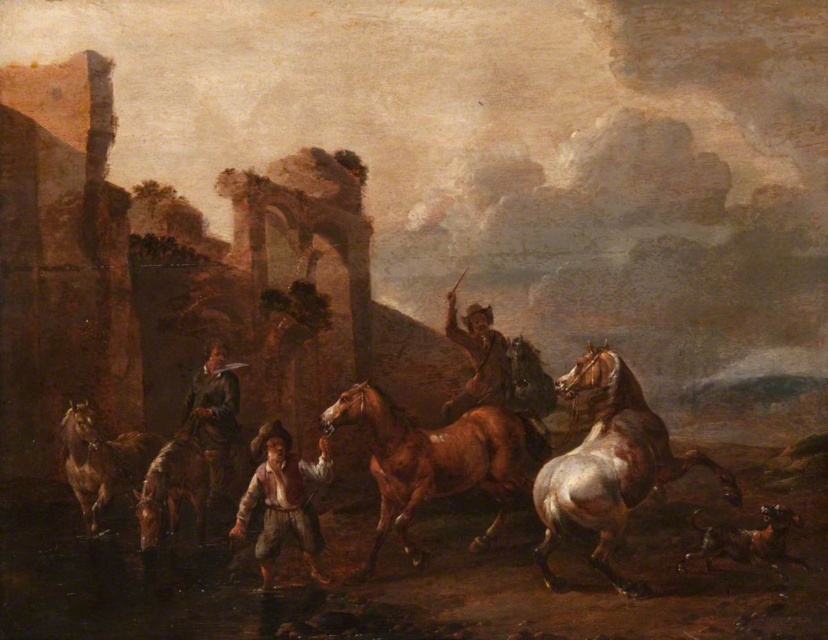 Italianate Landscape with Horses