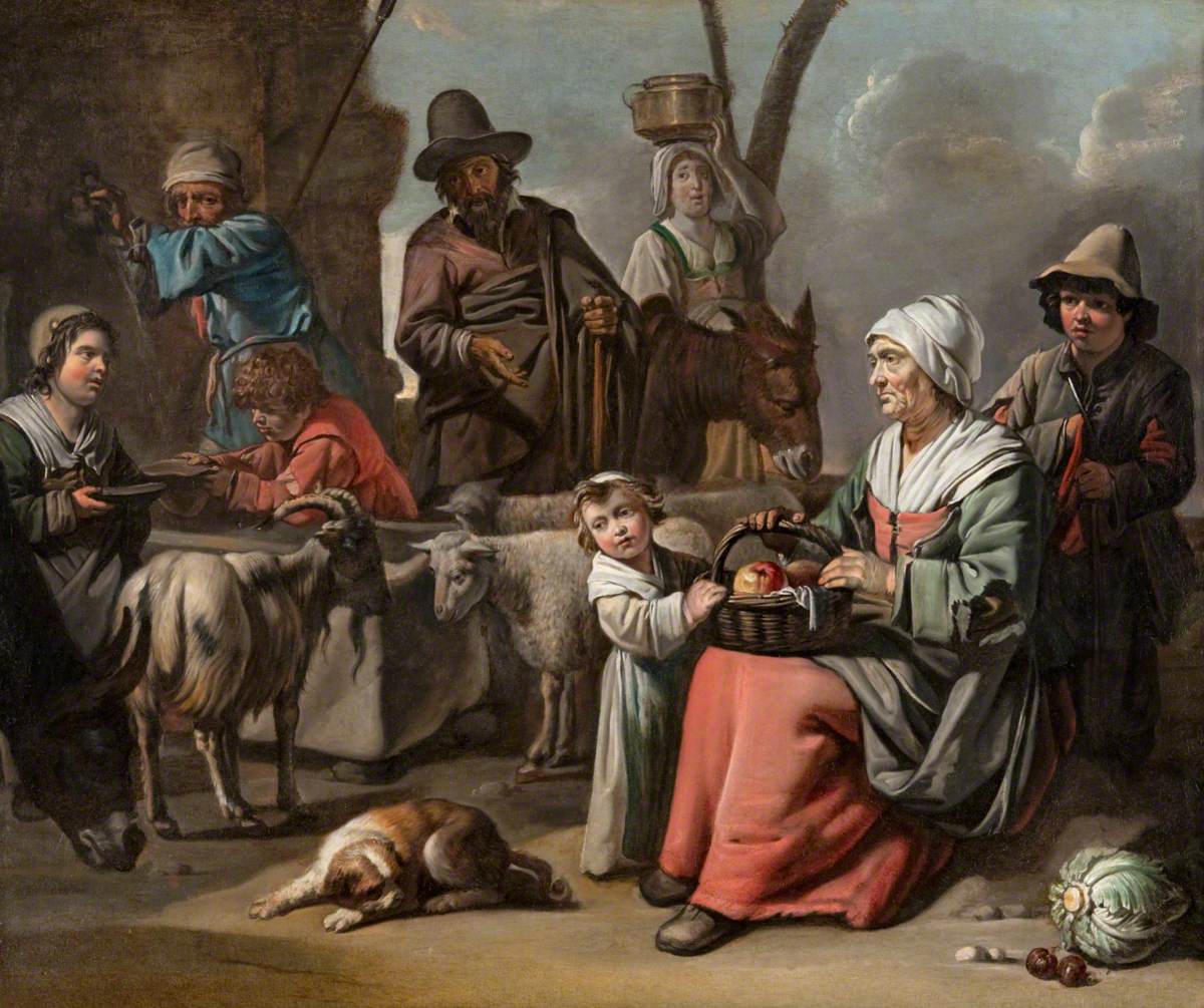 La marchande de legume (Peasant Family at a Well)