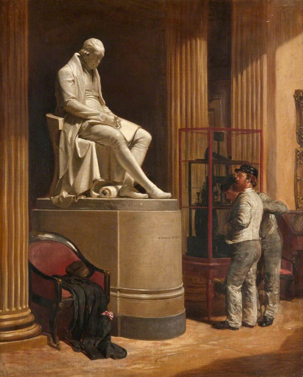 The Interior of the First Hunterian Museum with the Statue of James Watt