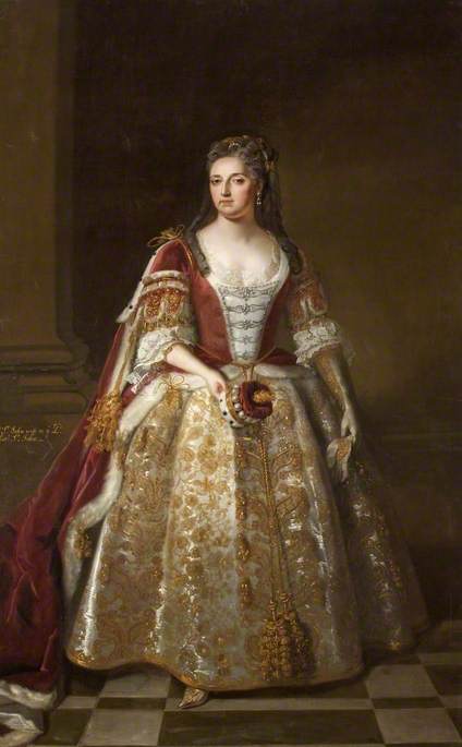 Angelica Magdalena Wharton, née Pelissary (c.1664–1736), 1st Viscountess St John, in Coronation Robes