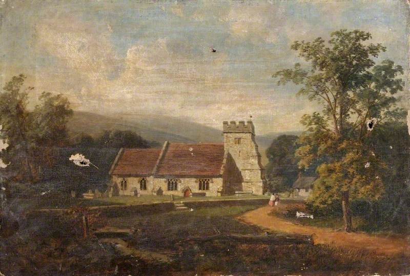 Landscape with a Church and Two Figures