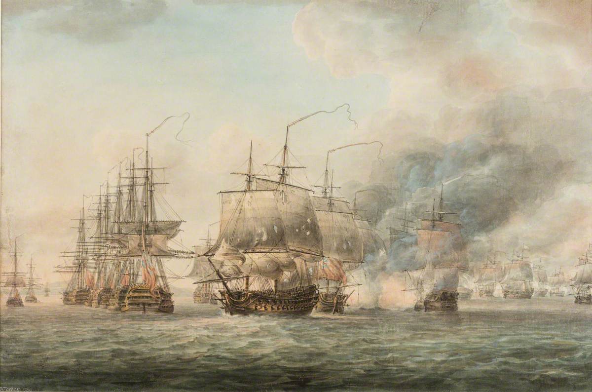 The British Fleet Seizing the Anchorage at Basseterre, St Kitts, from the French Fleet under de Grasse, 25 January 1782