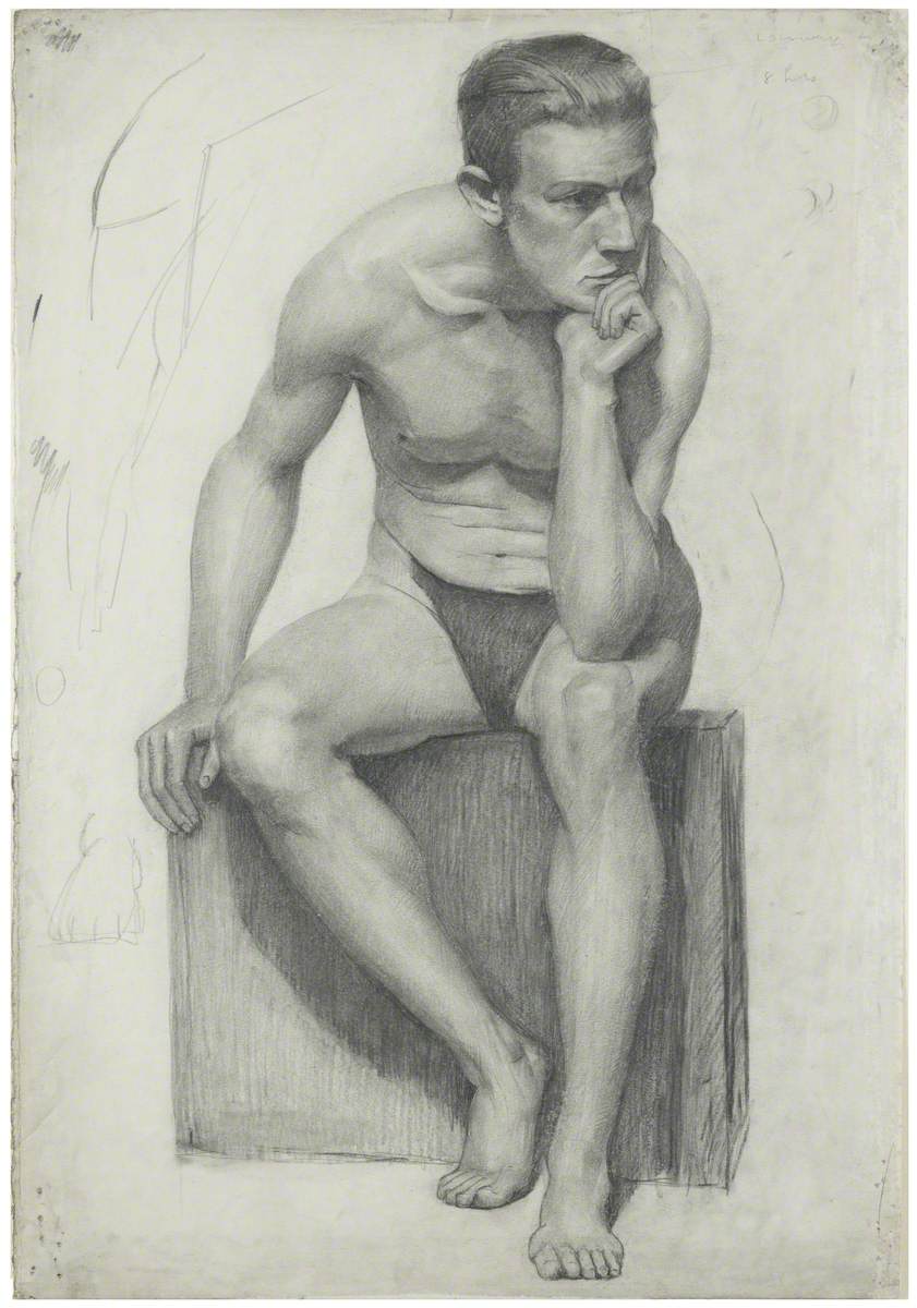 Seated Male Nude