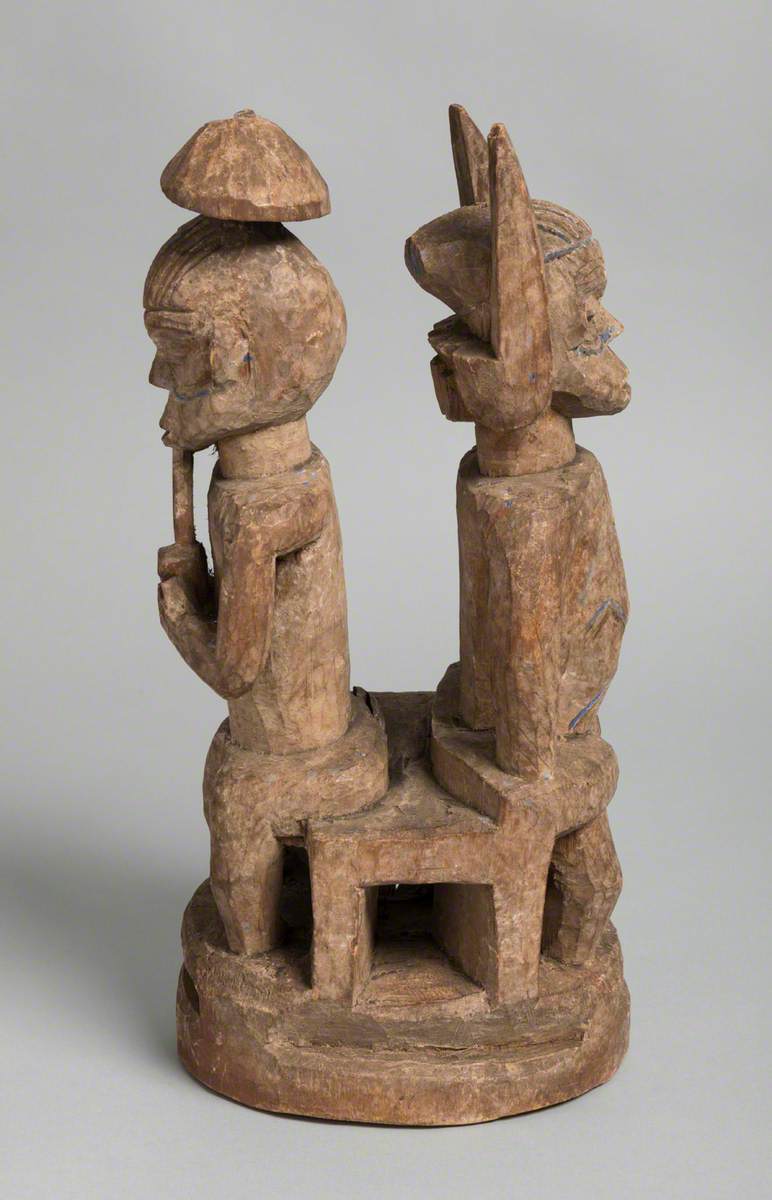 Carved Statue (possibly of Ikenga and wife)