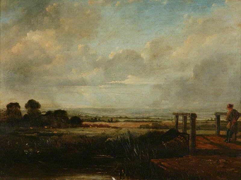 Landscape with a Fisherman on a Bridge