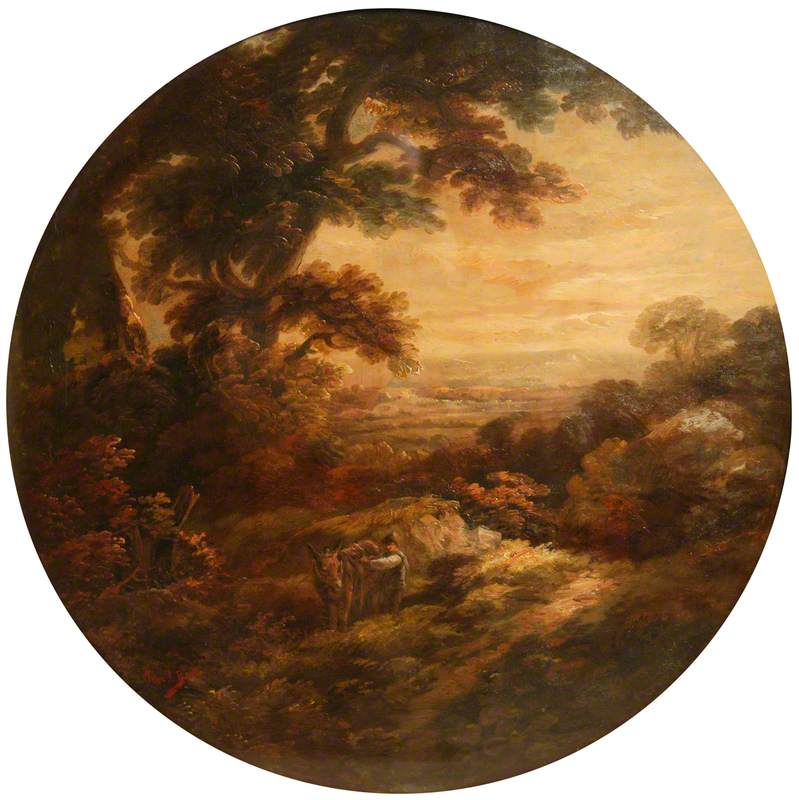 Landscape with Man and Donkey