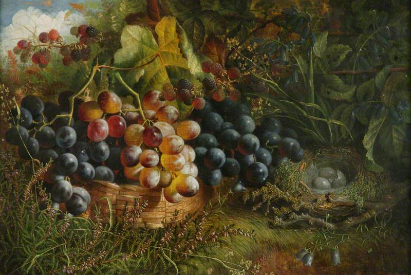 Still Life with Grapes, Brambles and Bird's Nest