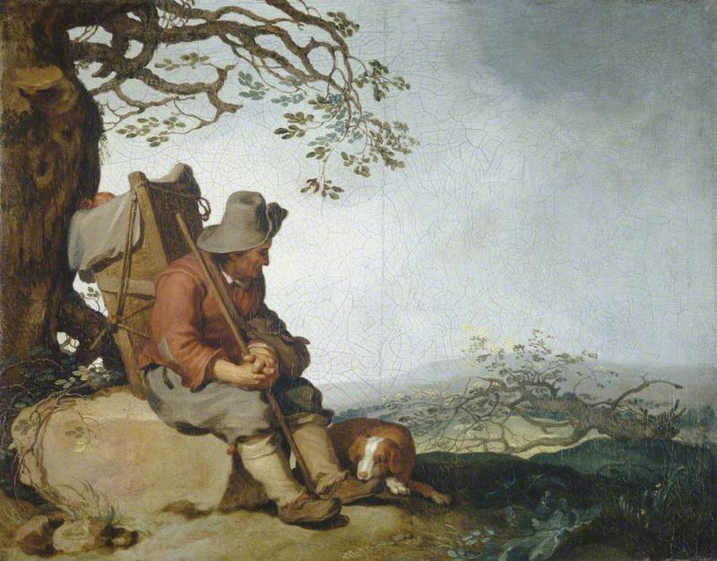 A Man with a Dog in a Landscape