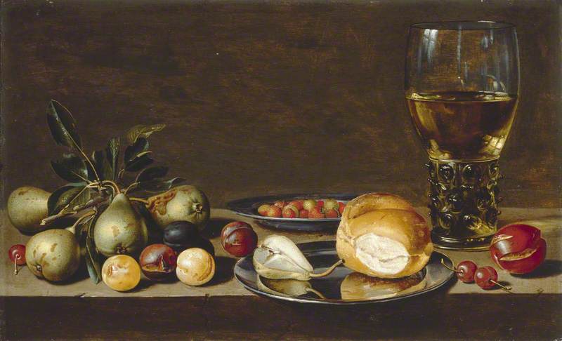 Still Life: Fruit, Bread and a Goblet on a Table