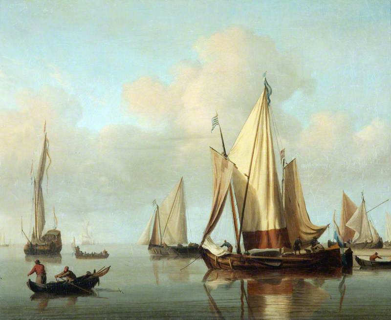 Seascape with Yachts Moored in a Calm