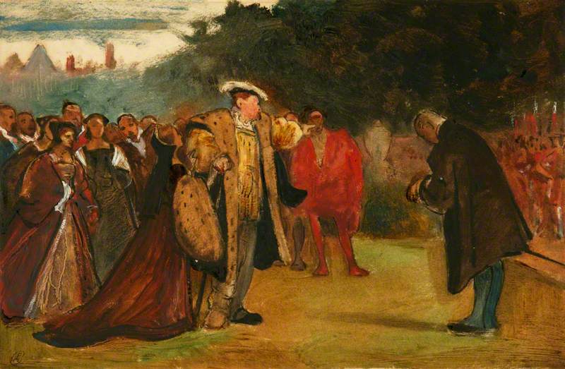 Study of a Historical Scene Showing Henry VIII and His Courtiers