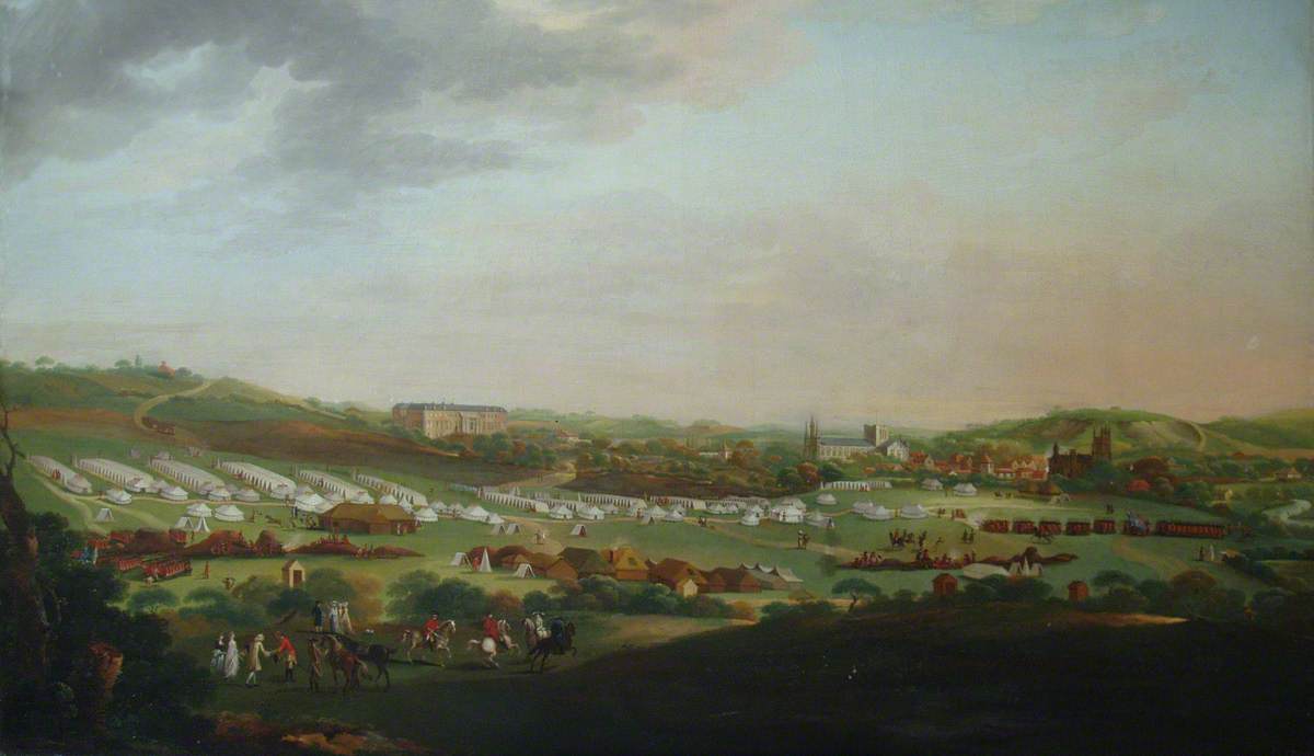 View of Winchester with the Militia Camp in the Foreground