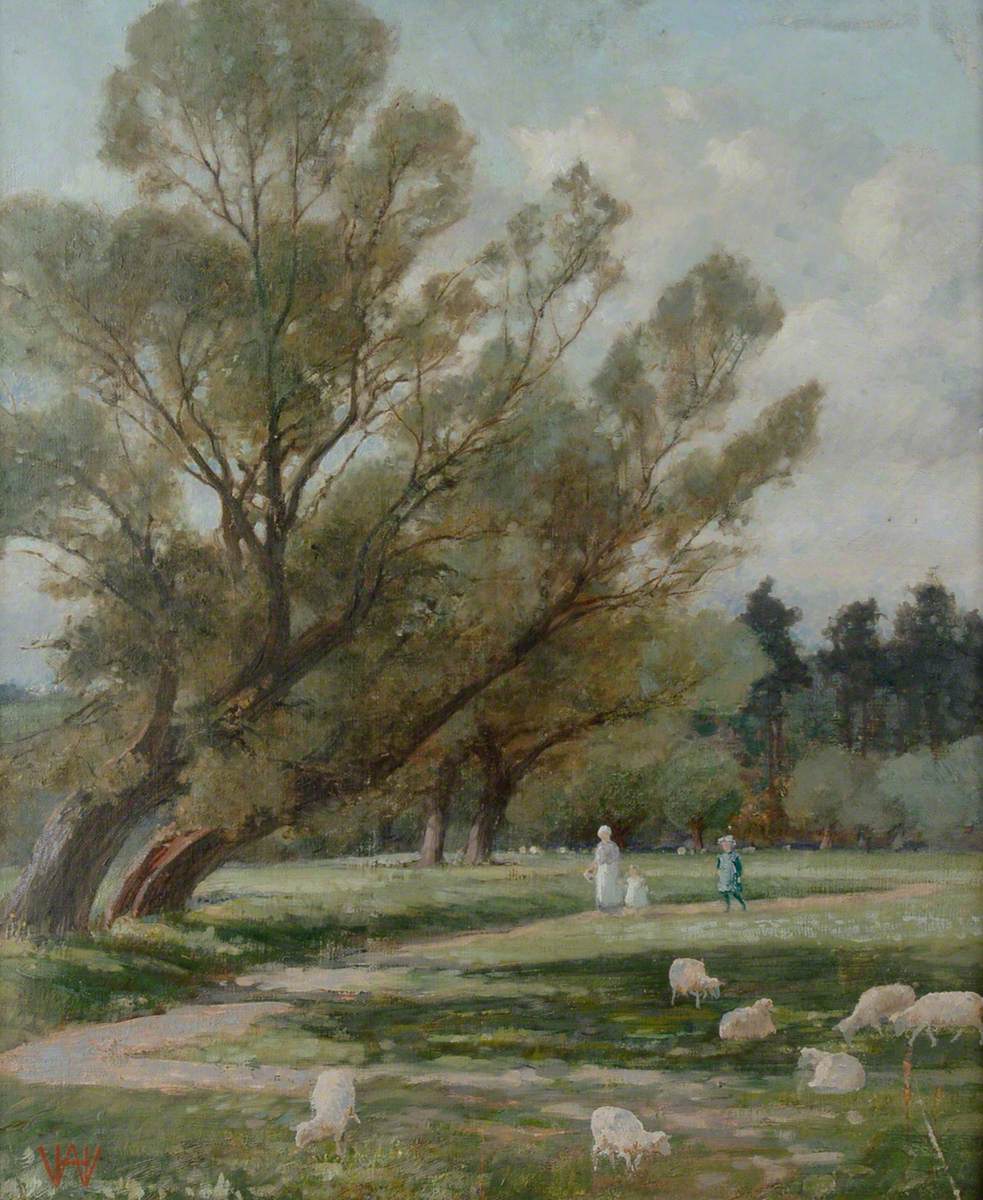 Sheep Grazing in Landscape