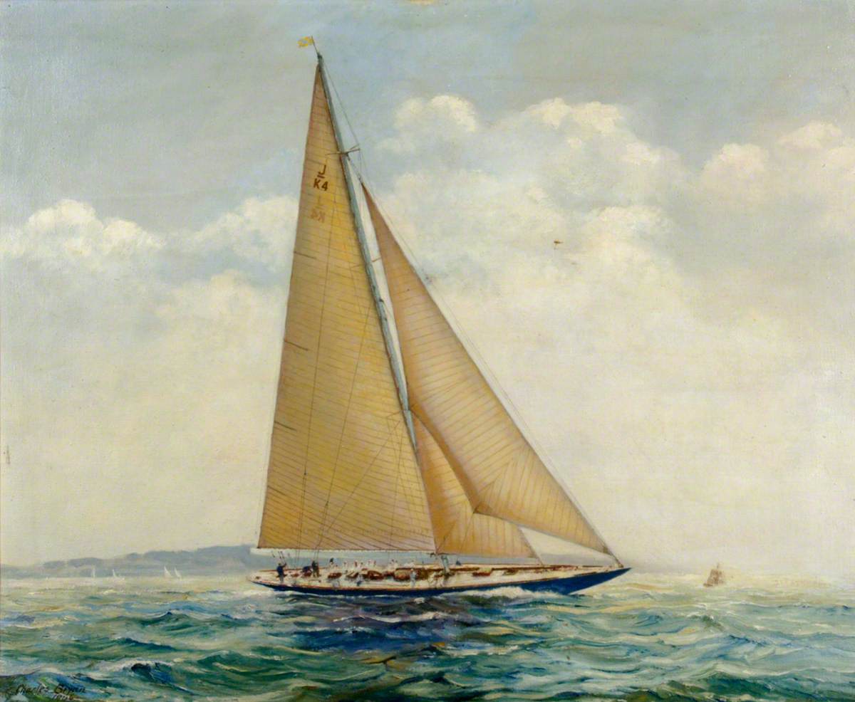 Yacht 'Endeavour' Racing in the Solent