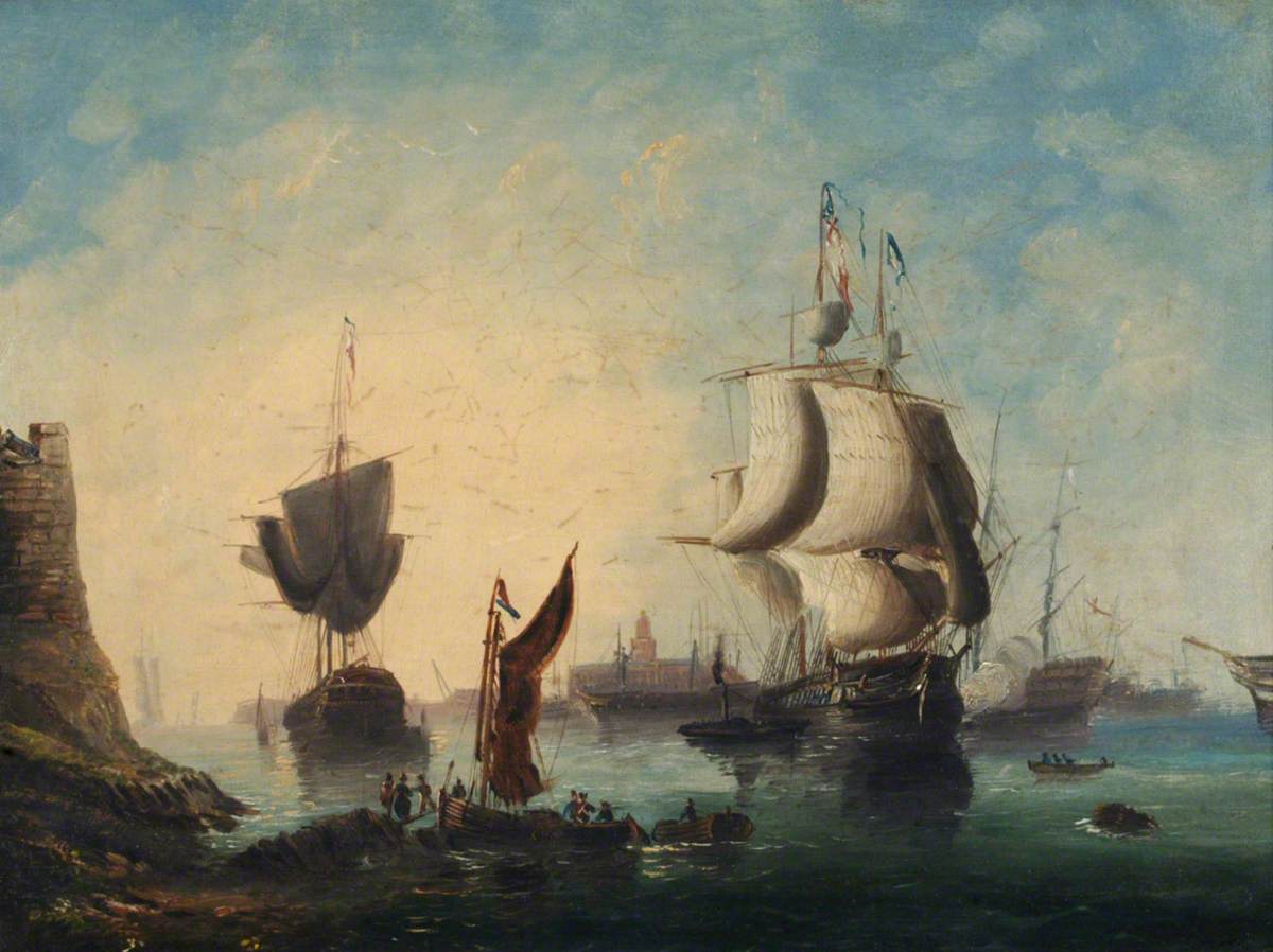 View of a Harbour, possibly Portsmouth