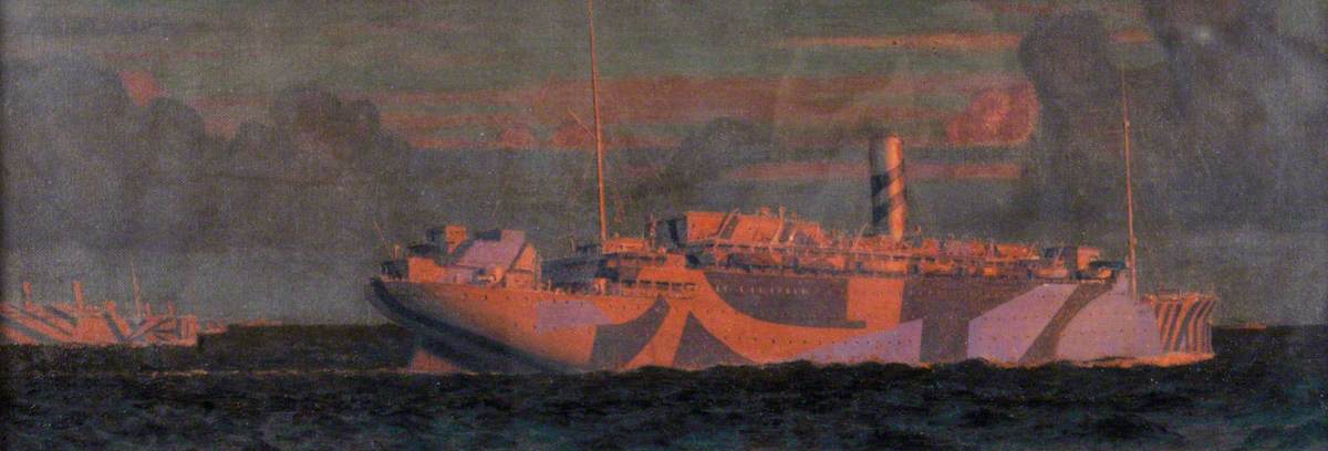 HMS 'Almanzora' and Convoy at Sunrise, 1917