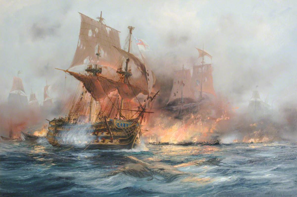 HMS 'Victory' at Trafalgar