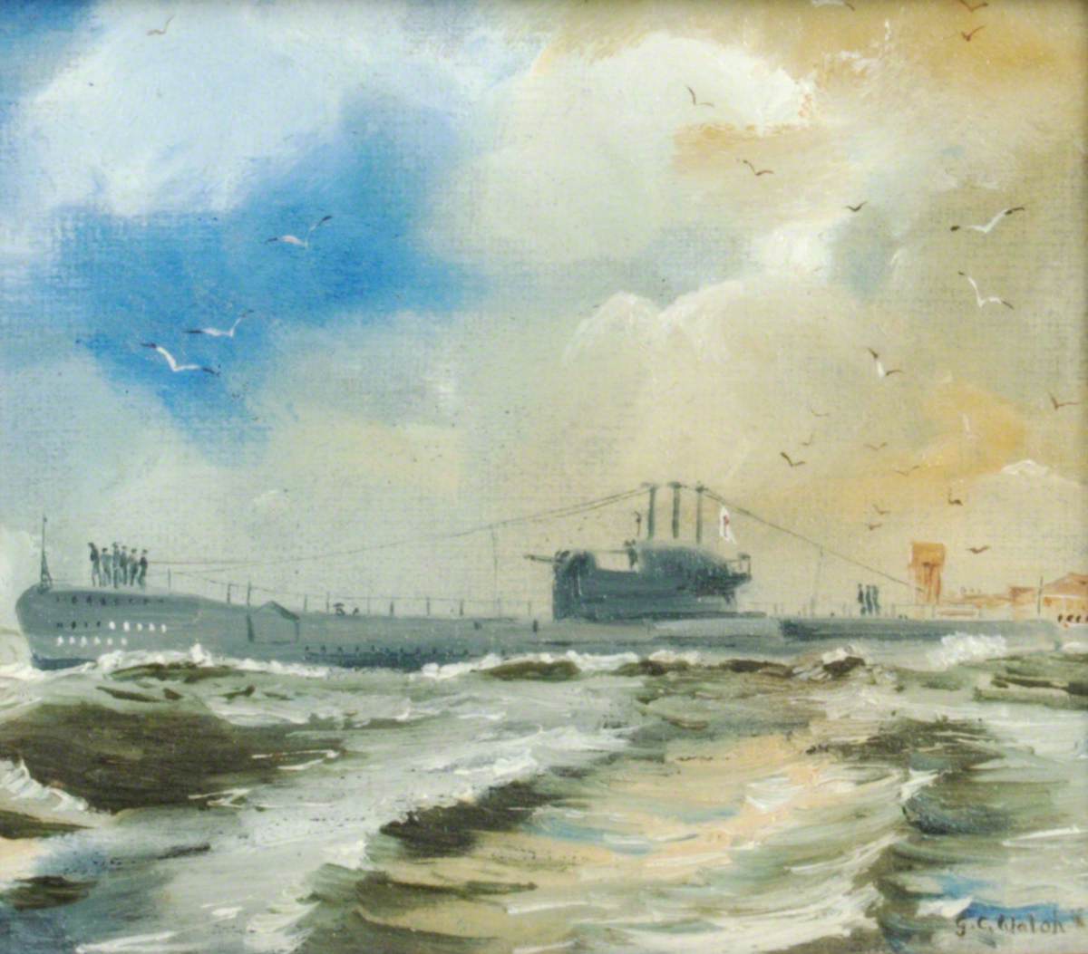HMS 'Alliance' Leaving Portsmouth Harbour