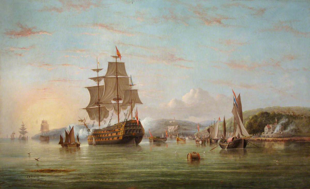 Charles II's Charter for Newport, Isle of Wight, Being Taken Ashore off West Cowes Castle