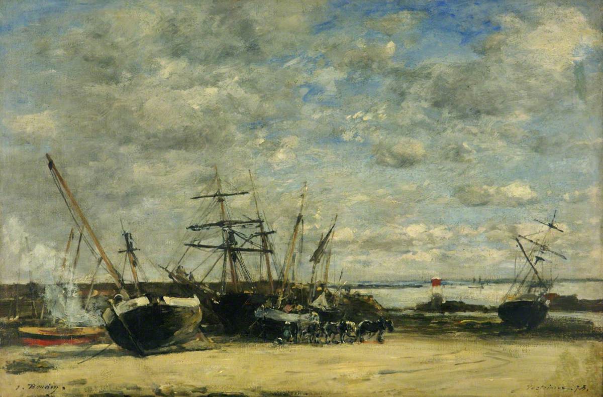 Vessels and Horses on the Shoreline