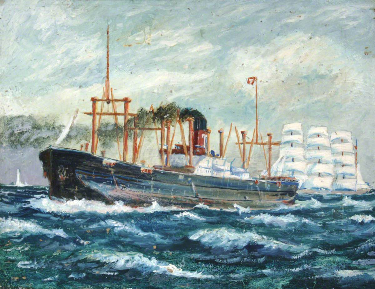 Turret Steamer and Clipper Bringing Home the Grain