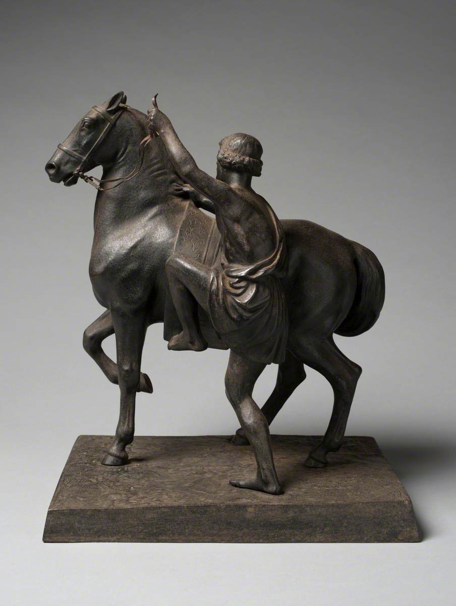 Man Mounting a Horse