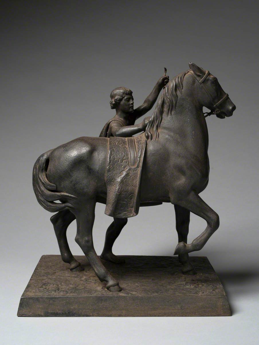 Man Mounting a Horse