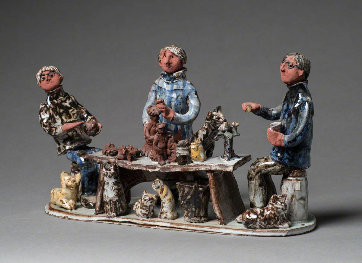 Pauline Whitby, Marie Whitby and Jeremy Chapman Modelling Figures
