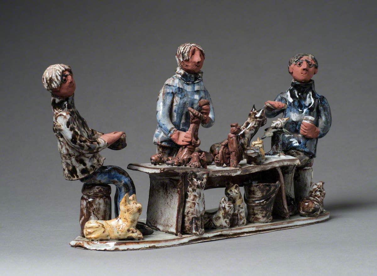 Pauline Whitby, Marie Whitby and Jeremy Chapman Modelling Figures