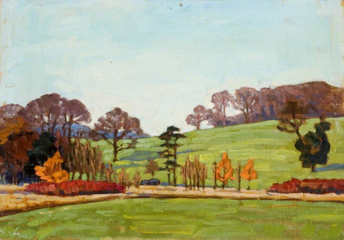 Landscape with Red Bushes