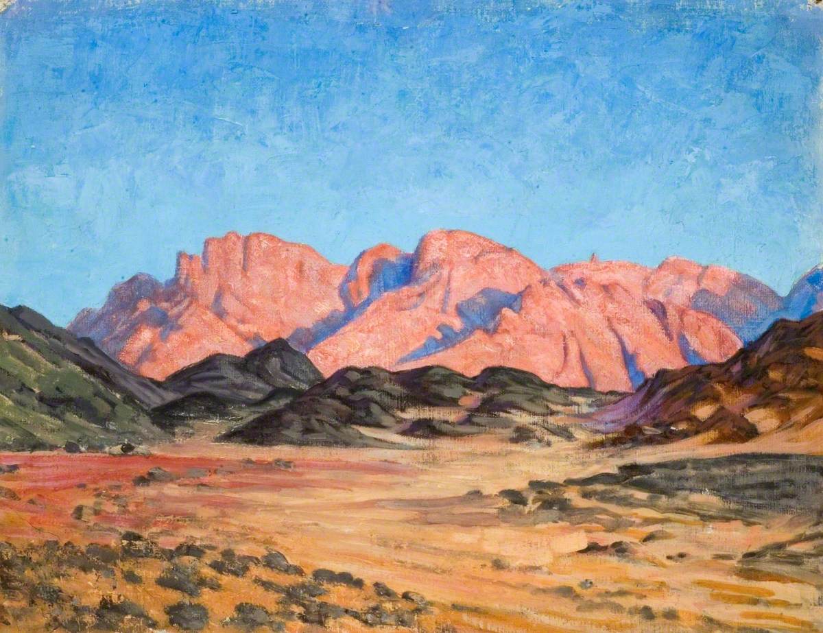 Mountains Rising above Foothills across a Wadi