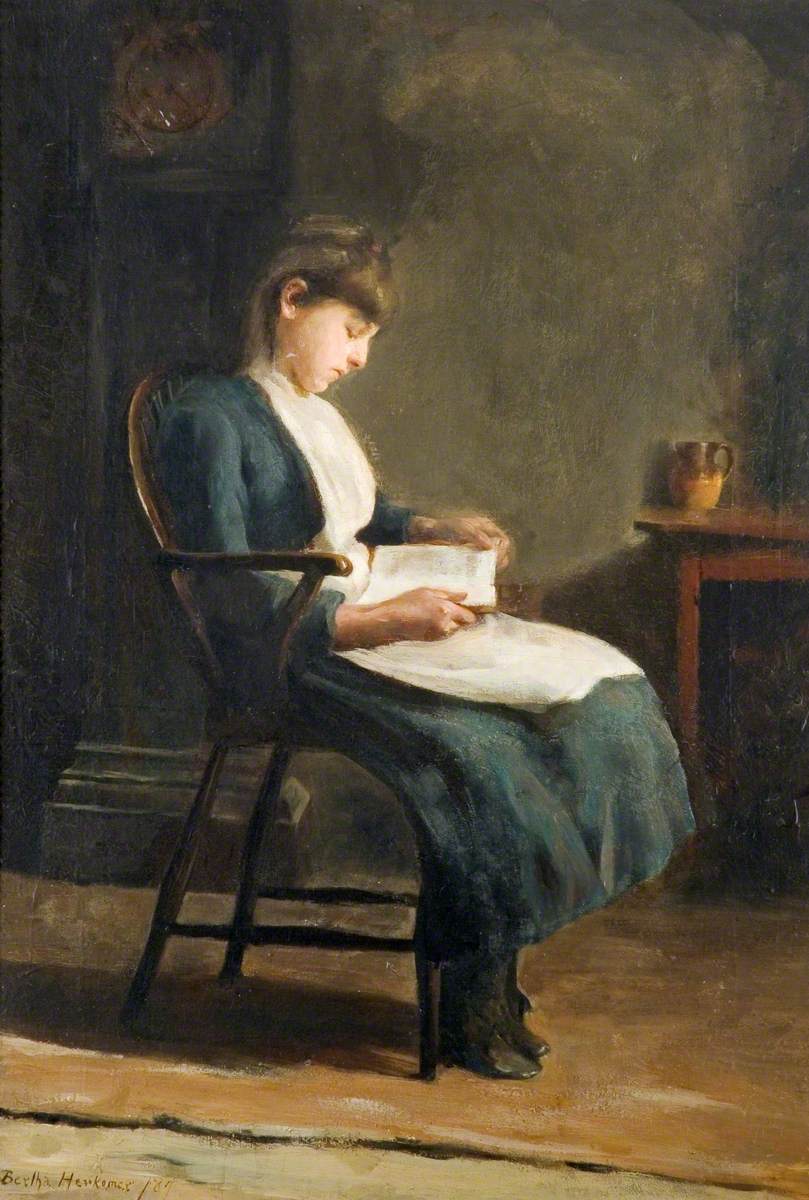 A Girl Sitting Reading