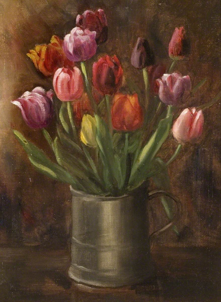 Tulips in a Pewter Tankard