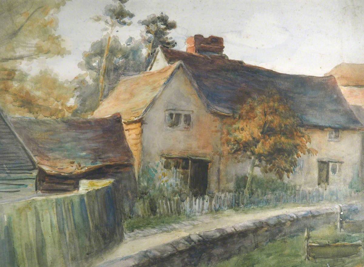 Cottages beside a Churchyard