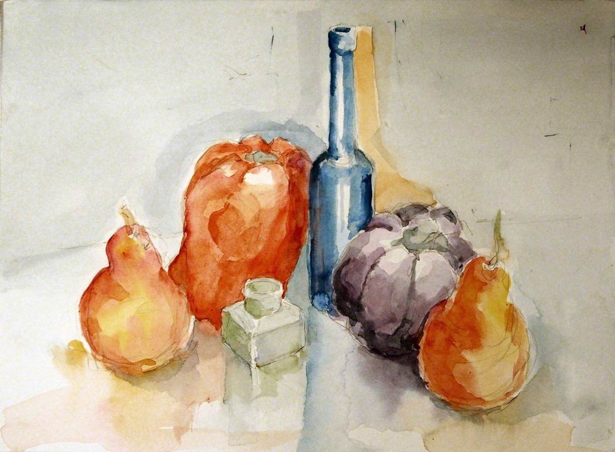 Still Life with Fruit and Bottles