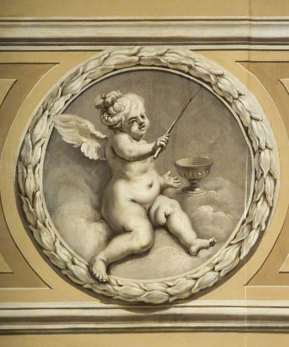 Winged Infant with a Stick and a Chalice