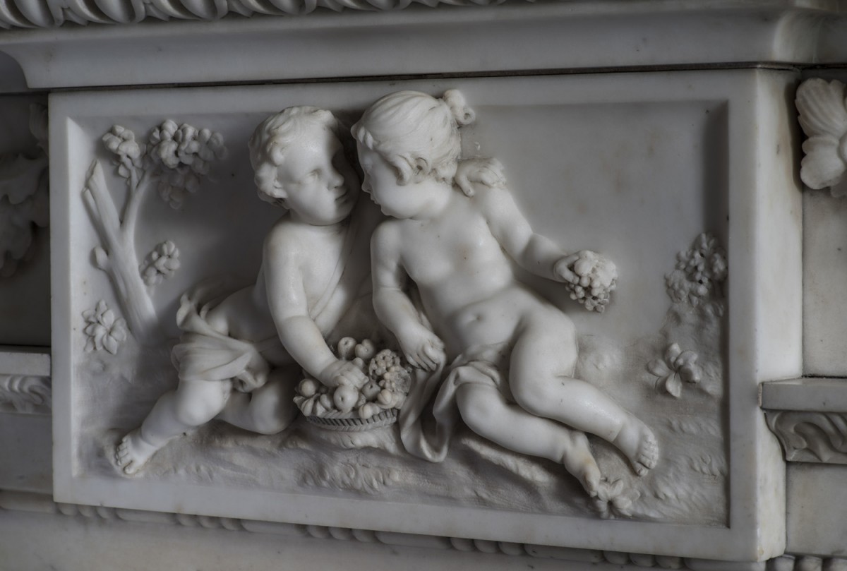 Relief of Two Putti with Fruit Basket