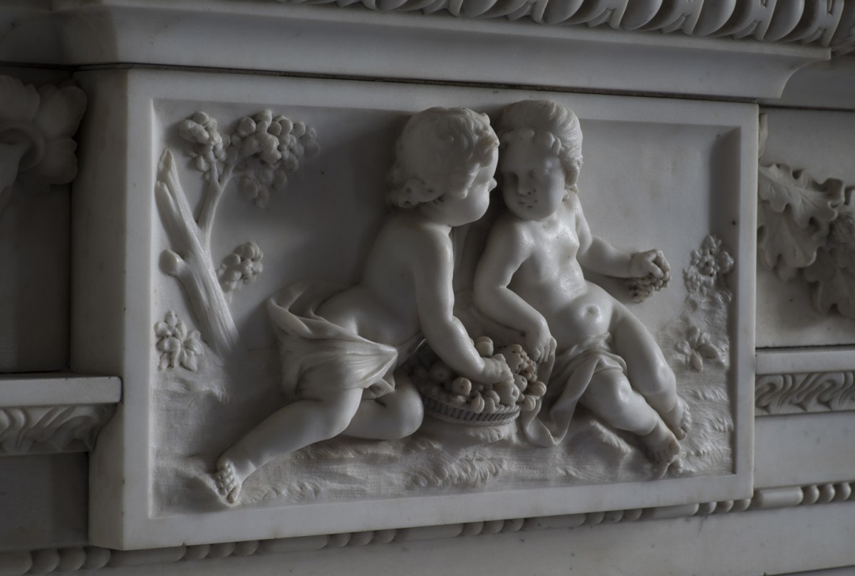 Relief of Two Putti with Fruit Basket