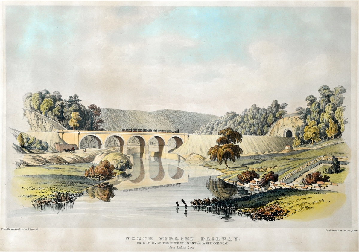 North Midland Railway Bridge over the River Derwent and the Matlock Road near Amber Gate