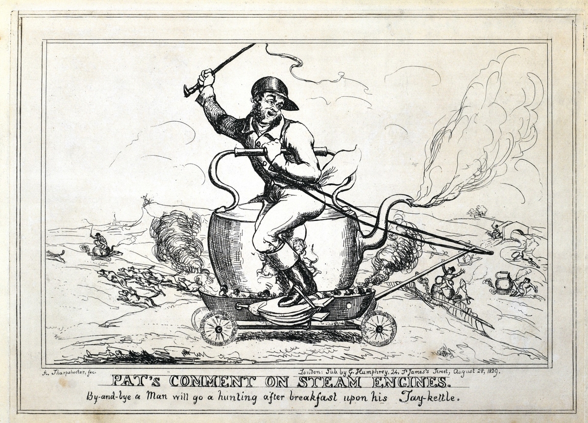 Pat's Comment on Steam Engines – 'By-and-bye a man will go a hunting after breakfast upon his Tay-kettle'