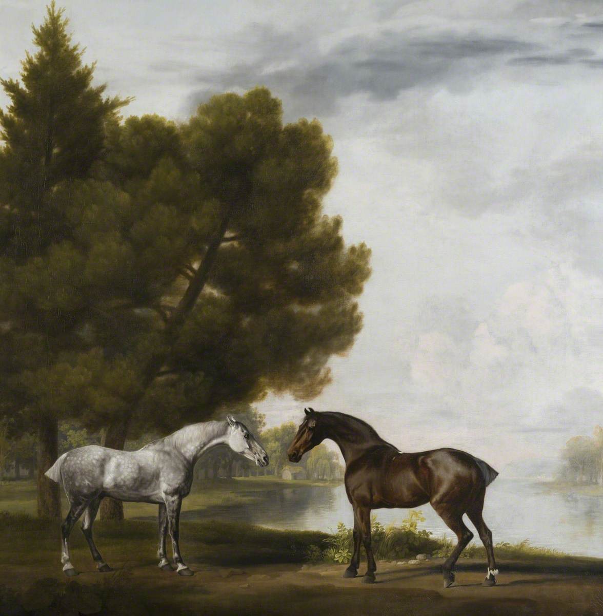 Two Horses Communing in a Landscape