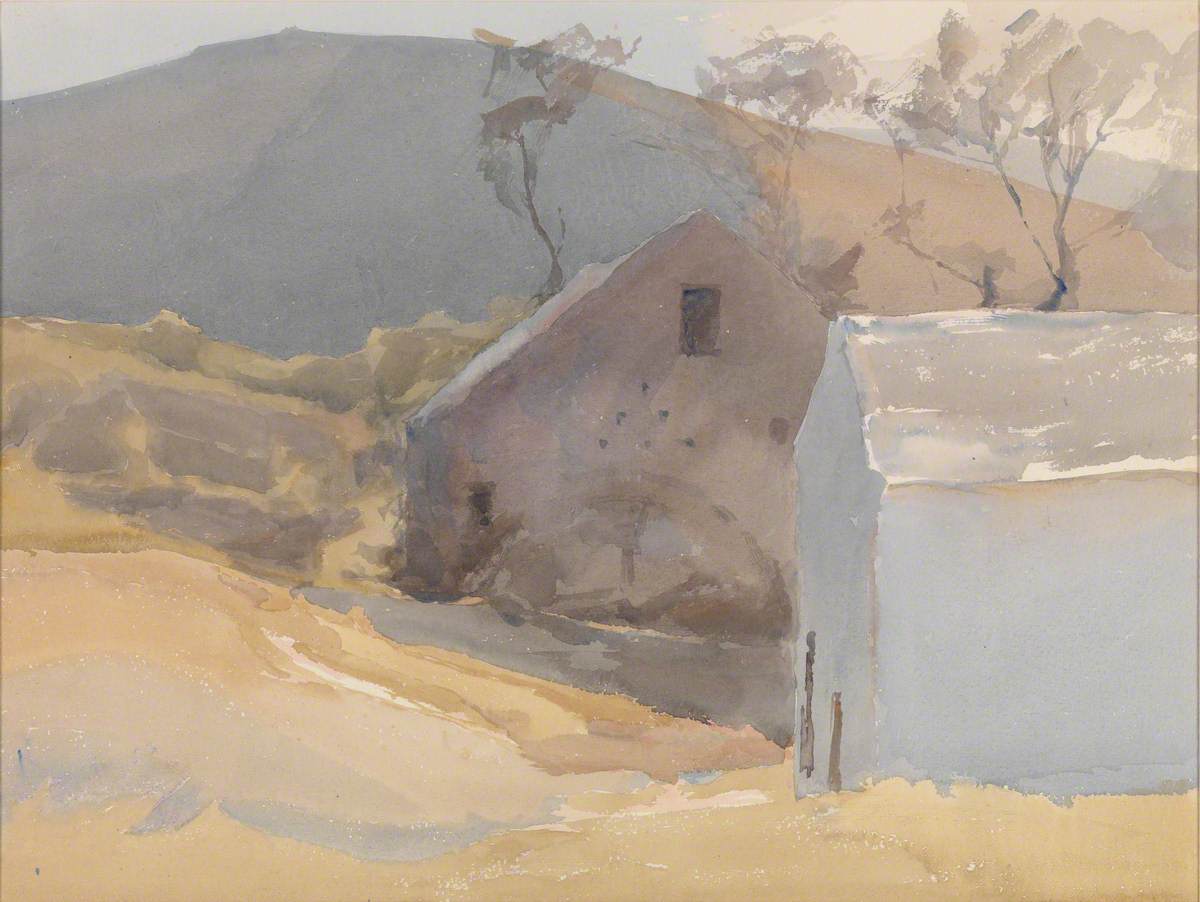 Watermill with Hills Beyond