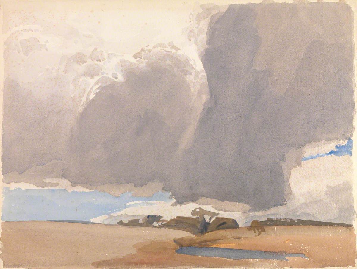 Billowing Clouds over a Brown Landscape