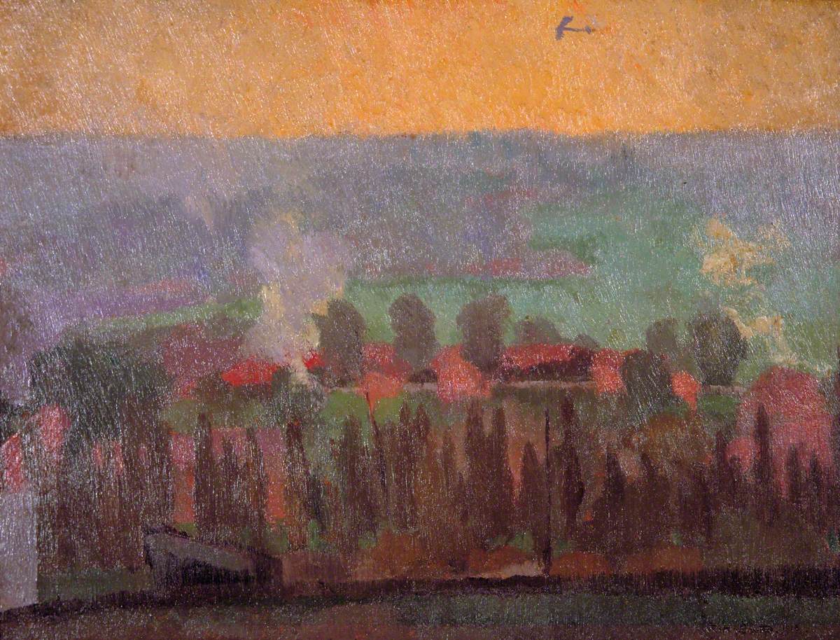 An Aeroplane: View from the Compound, Alexandra Palace Civil Internment Camp