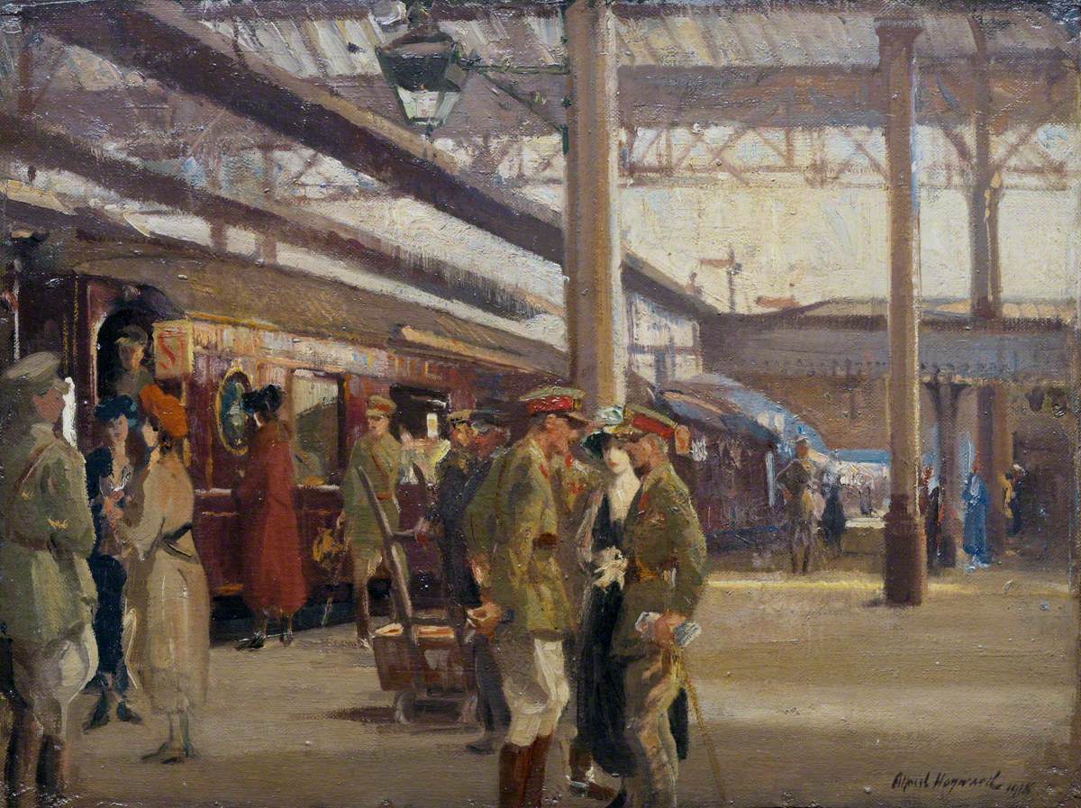First Study for 'The Staff Train at Charing Cross Station'