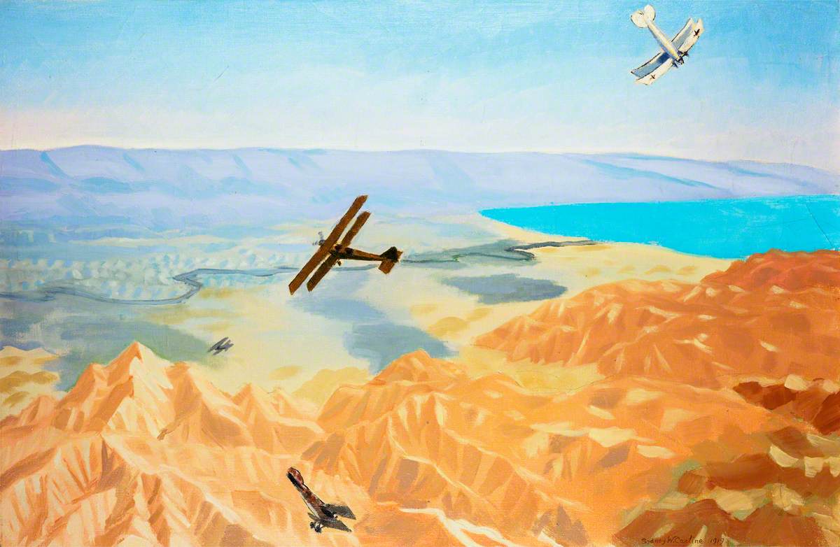 Study for 'The Dead Sea: An Enemy Aeroplane over the Dead Sea, Palestine'