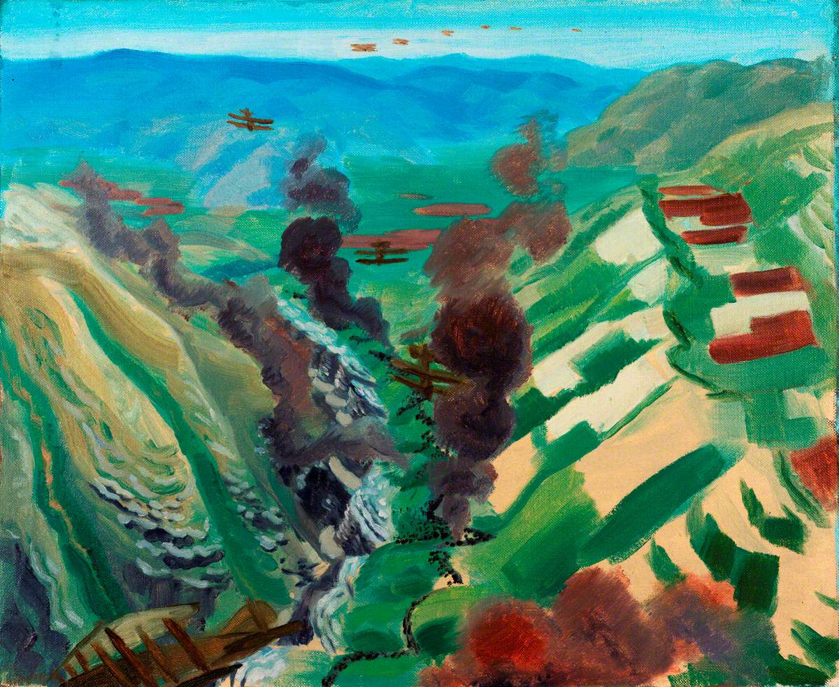 Study for 'The Destruction of the Turkish Transport in the Gorge of the Wadi Fara, Palestine'