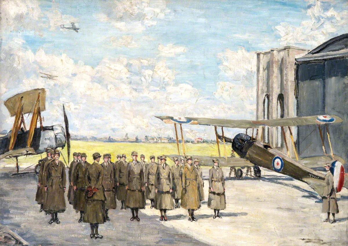 Women's Royal Air Force Workers Drilling at Andover Aerodrome