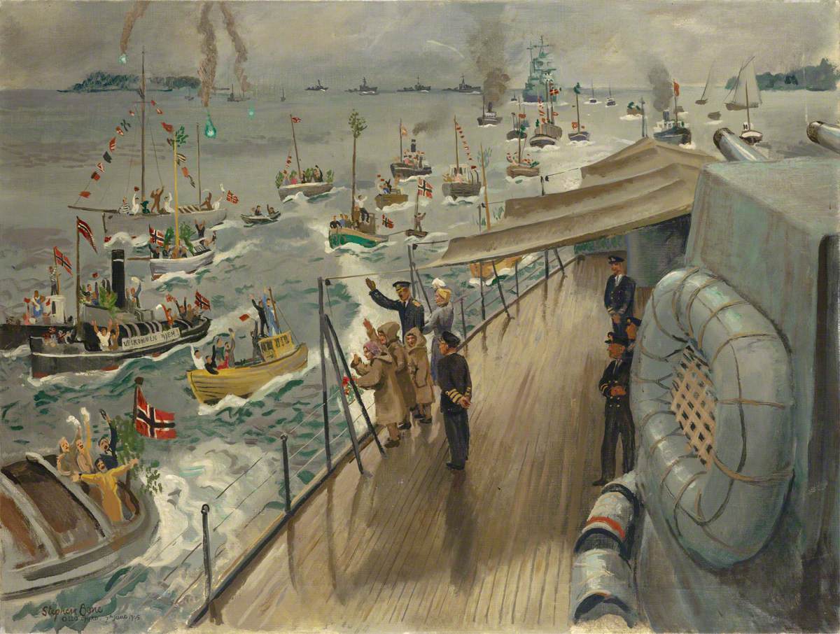 Return of the King of Norway in HMS 'Norfolk'